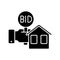 Real estate auction black glyph icon