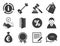 Real estate, auction icons. Home key sign. Vector