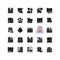 Real estate black glyph icons set on white space