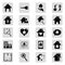 Real estate black simple vector icons set