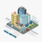 Real estate business residence flat isometric infographic