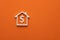 Real estate concept in dollars, Flat graphic resource for design - House with dollar sign on orange color background