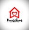 Real Estate Heart Love Logo House