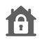 Real estate, home security gray icon