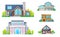 Real estate house building and home icons