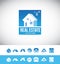 Real estate house logo 3d icon