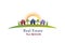 Real estate house sun and park logo vector icon