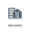 Real Estate icon. Monochrome simple Investments icon for templates, web design and infographics