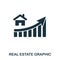 Real Estate Increase Graphic icon. Mobile apps, printing and more usage. Simple element sing. Monochrome Real Estate