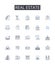 Real estate line icons collection. Property market, Housing market, Land business, Realty sector, Building industry