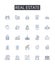 Real estate line icons collection. Property market, Housing market, Land business, Realty sector, Building industry