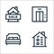 Real estate line icons. linear set. quality vector line set such as house, bedroom, elevator