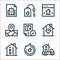 Real estate line icons. linear set. quality vector line set such as moving truck, chronometer, house, house, print, placeholder,