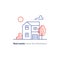 Real estate linear icon, low house property, neighborhood concept