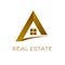 Real estate logo design, isolated vector illustration