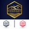 Real estate luxury logo design template with golden gradient