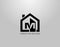 Real Estate M Letter Logo. Negative Space of Initial M and Minimalist House Shape