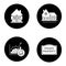 Real estate market glyph icons set
