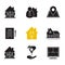 Real estate market glyph icons set