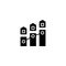 Real estate market indicators black icon concept. Real estate market indicators flat vector symbol, sign, illustration.