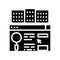 real estate market researching glyph icon vector illustration