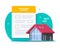 Real estate property tax form fill icon vector, insurance broker loan application, legislation act statement, loan mortgage credit