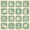 Real estate retro icon set. Vector illustration