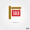 Real Estate sold sign vector icon