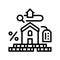 real estate taxes line icon vector illustration
