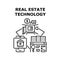 Real Estate Technology Vector Black Illustration