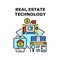 Real Estate Technology Vector Color Illustration
