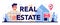 Real estate typographic header. Realtor assistance and help in mortgage