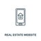 Real Estate Website icon. Line style symbol from real estate icon collection. Real Estate Website creative element for logo,