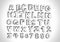 Real Hand drawn letters font written with a pen