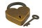 Real heart lock and key isolated