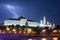 Real lightning over the Moscow Kremlin