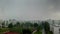 REAL LIGHTNING STRIKE over gloomy grey sky background through wet window