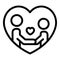 Real love couple icon, outline style