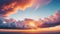 Real majestic sunrise sundown sky background with gentle colorful clouds