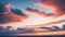 Real majestic sunrise sundown sky background with gentle colorful clouds