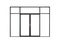 Real modern black store front double glass door window frame isolated on white