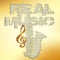 Real music gold stencil saxophone