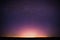 Real Night Sky Stars Background With Natural Colourful Sky Gradient. Sunset, Sunrise Light And Starry Sky. Yellow And