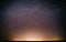 Real Night Sky Stars Background With Natural Colourful Sky Gradient. Sunset, Sunrise Light And Starry Sky. Yellow And