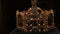 Real old vintage antique royal crown for official coronations, decorated with gold, diamonds, rubies, sapphires and