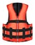 Real orange life vest jacket vector on a white background