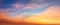 Real panoramic sunrise sundown sunset sky with gentle colorful clouds