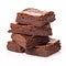 Real Photo 8k Fudge Brownies On White Background