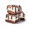 Real Photo 8k Ice Cream Brownie Slice On White Background