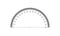 Real protractor on transparent background. 1 division is 1 degree